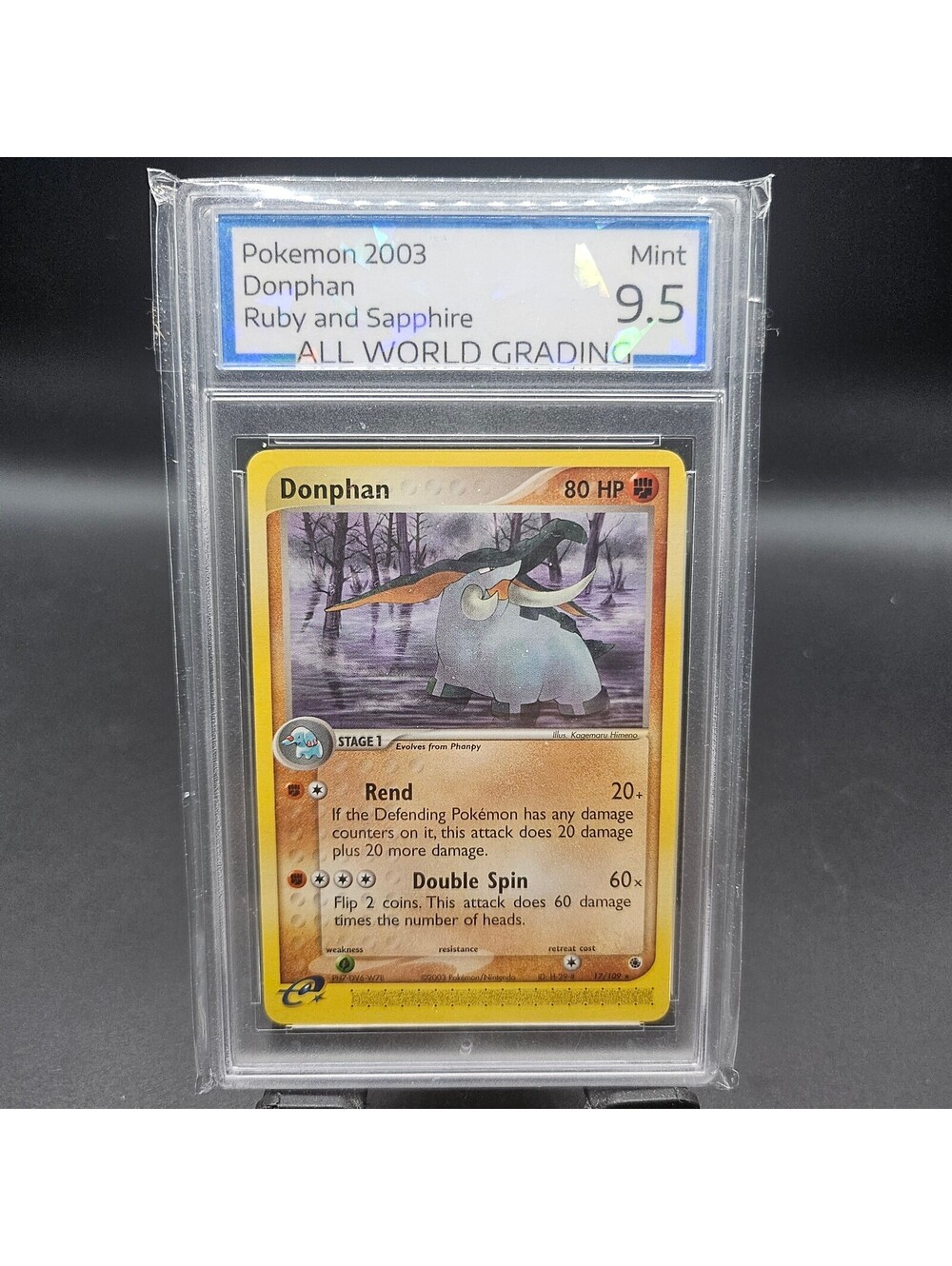 2003 Pokemon Donphan Card - Ruby and Sapphire Set, Graded Mint 9.5